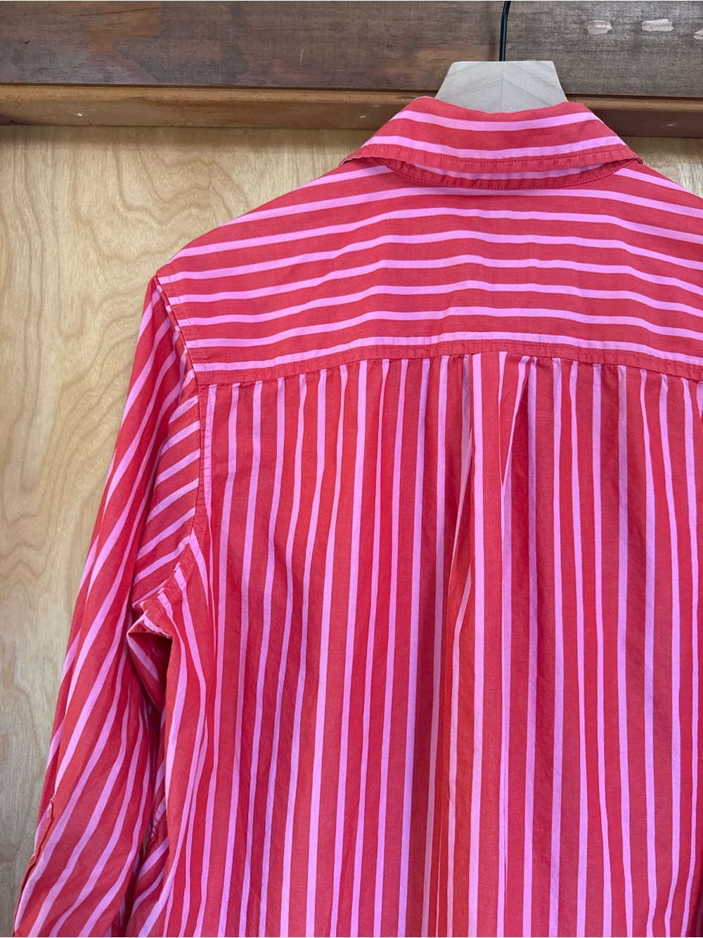 Small GAP Red & Pink Striped Cotton Poplin Button-Down Shirt Coord Set Available - Picture 7 of 10